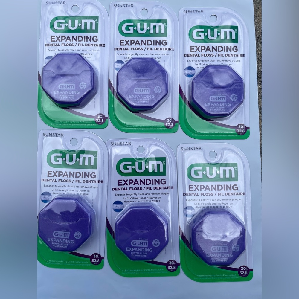 GUM Expanding Dental Floss - 30 yd each 6 pack